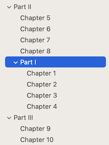 Book with structure where one part is nested within another