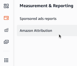 Mouse pointer hovering over the Amazon Attribution button