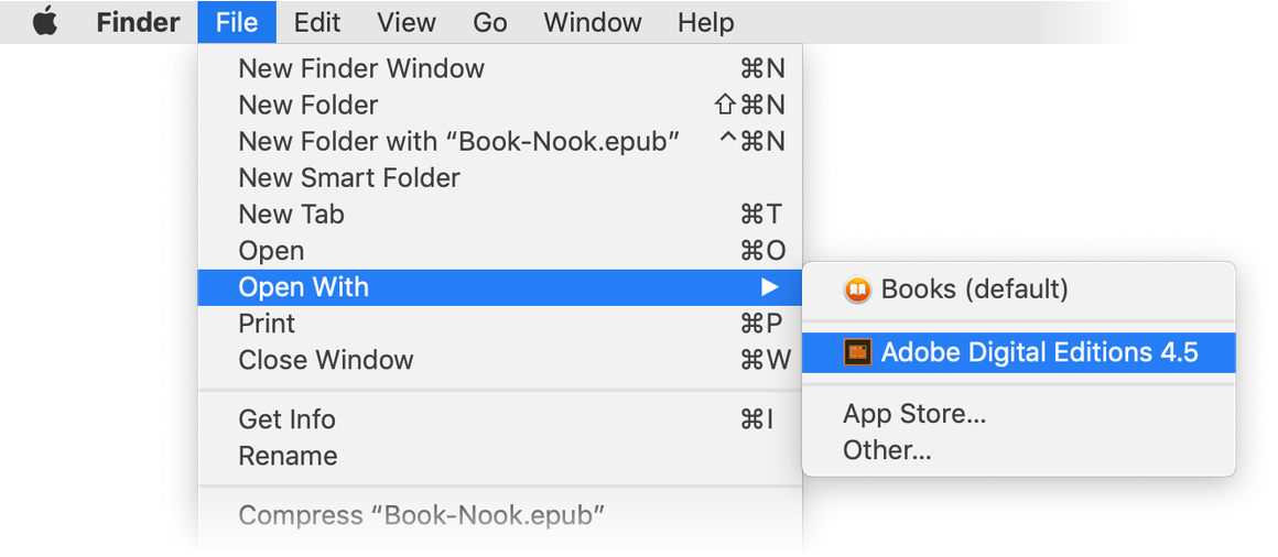 Using the Open With command in the Mac Finder