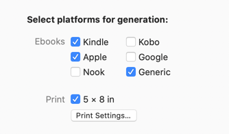 Platform selection options include a checkbox for Generic