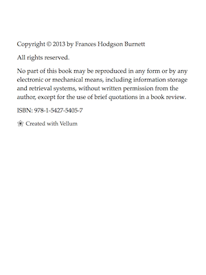 Example of a Copyright page