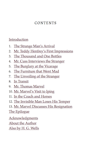 The Table of Contents in an ebook