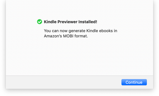Vellum indicates that Kindle Previewer has been installed