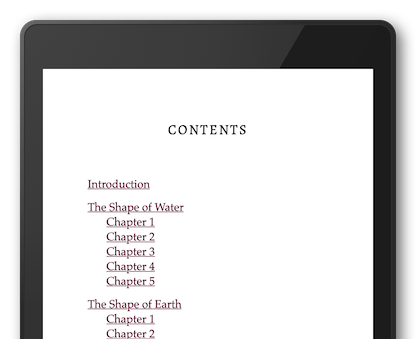 Table of Contents with chapters shown within volumes