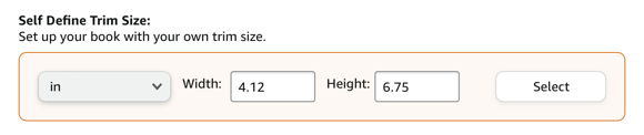 Manually configuring Width and Height at KDP