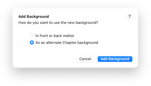 The Use Multiple Backgrounds dialog
