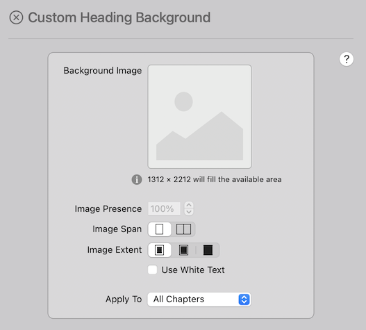 Custom heading background editor without image